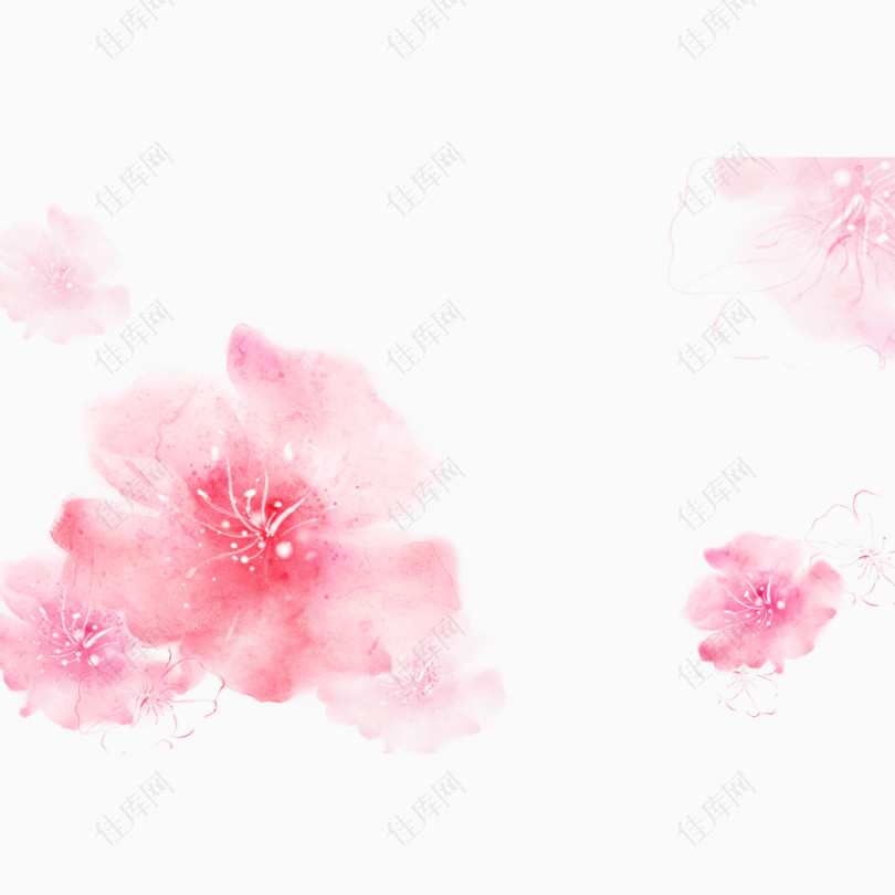 淡粉色花朵矢量背景图