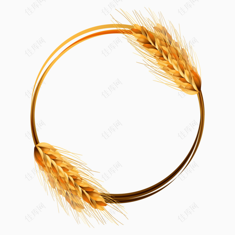 金色麦穗圆环矢量素材