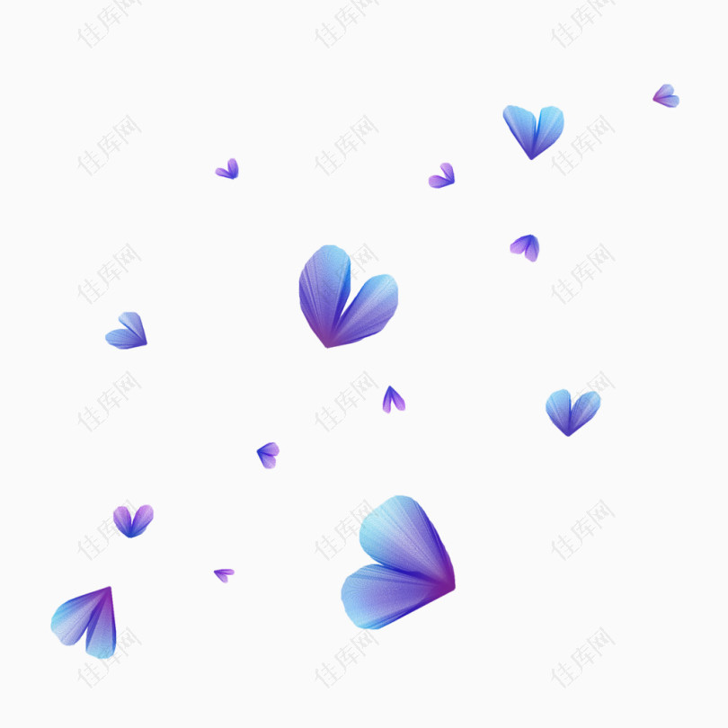 紫色爱心花瓣