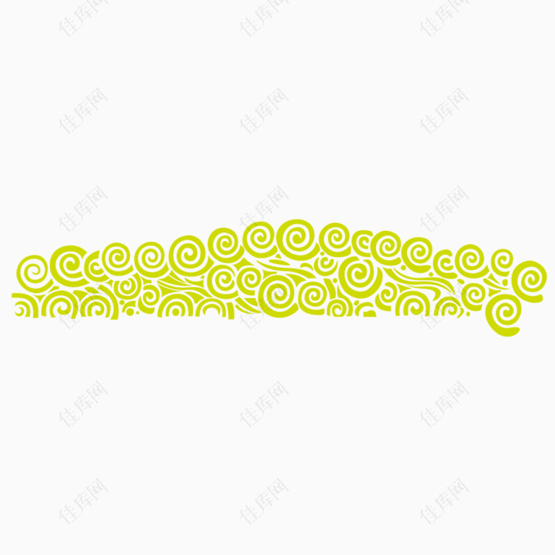 矢量海浪纹理黄绿色螺旋
