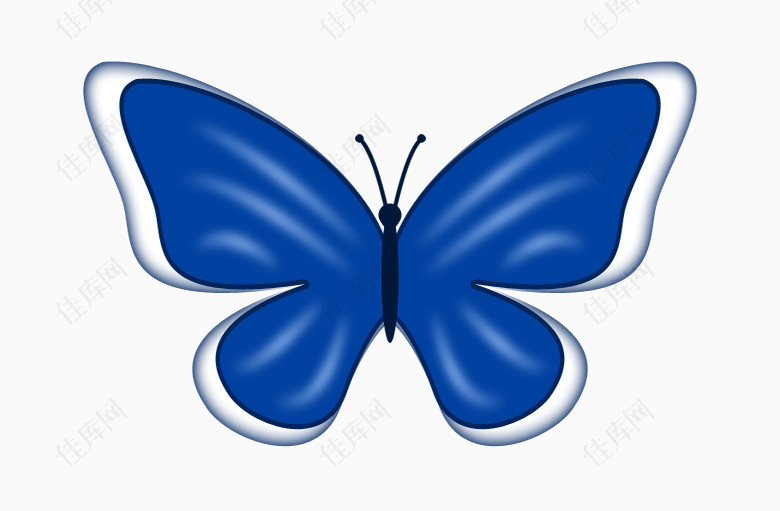 蓝色蝴蝶手绘