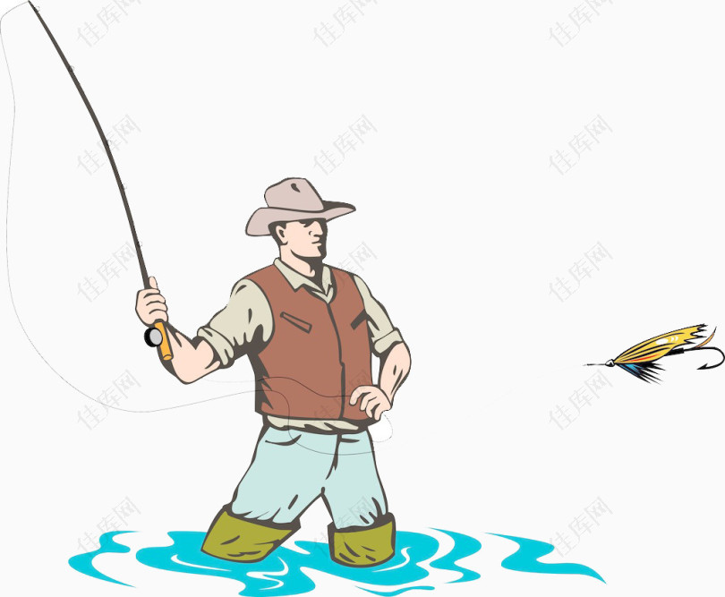 钓上鱼的渔夫