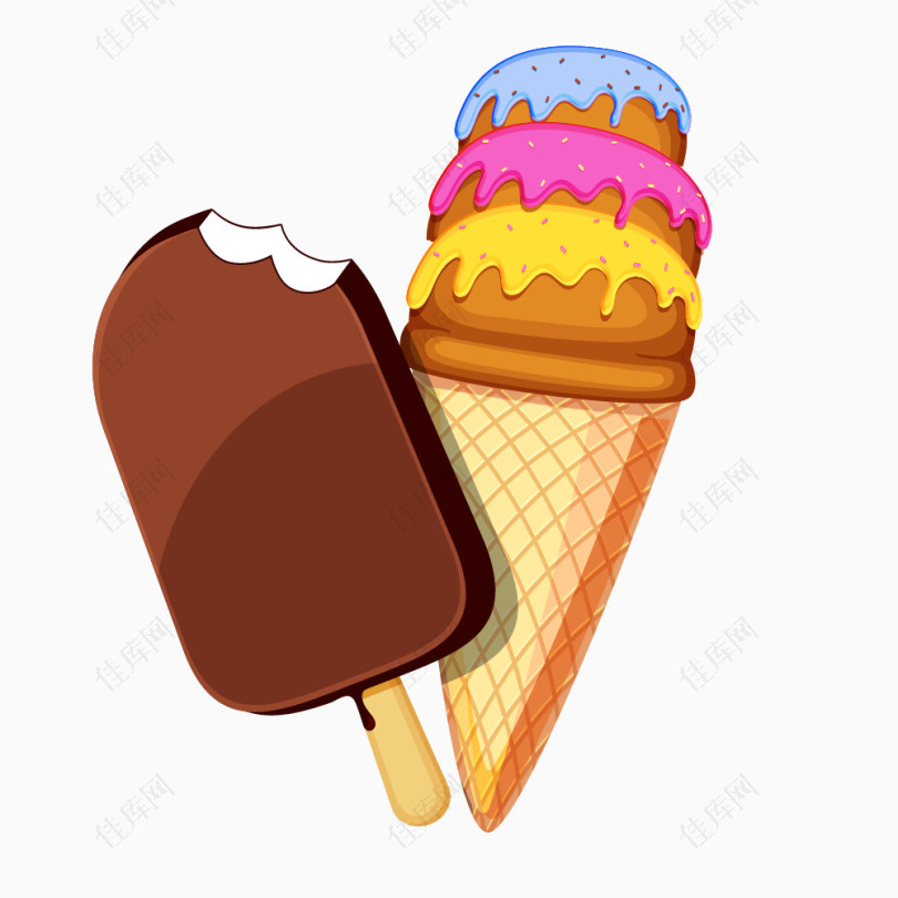 卡通手绘雪糕冰淇淋