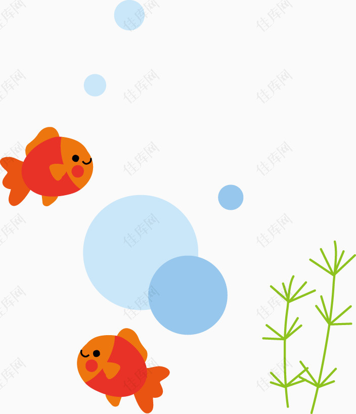 红色的鱼吐泡泡