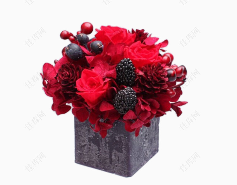 红色玫瑰桌花图片素材