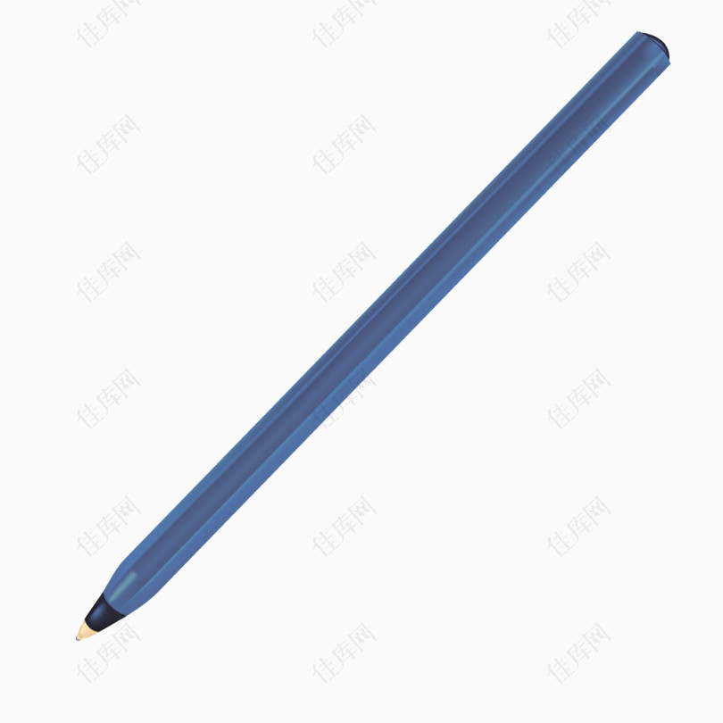 蓝色质感画笔手绘铅笔