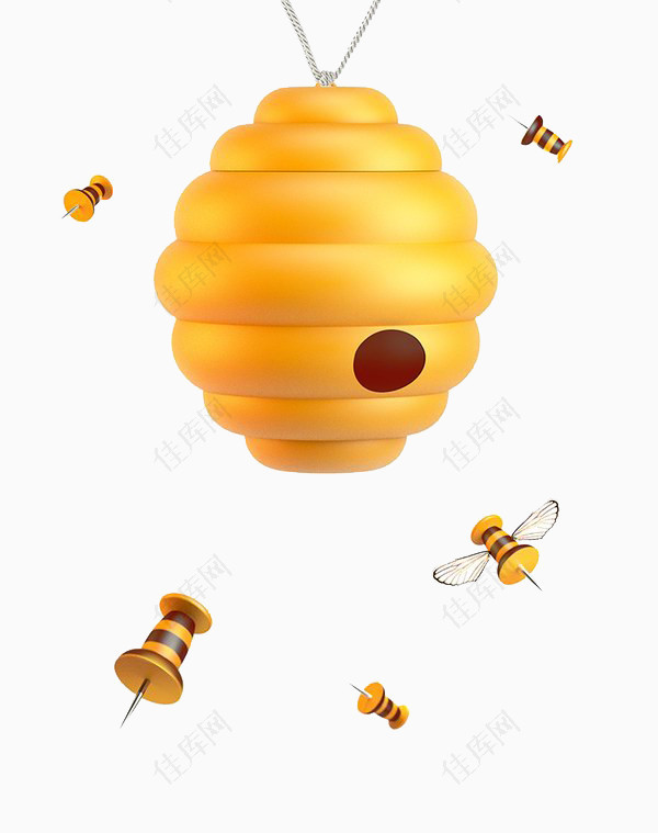 黄色蜂巢图案