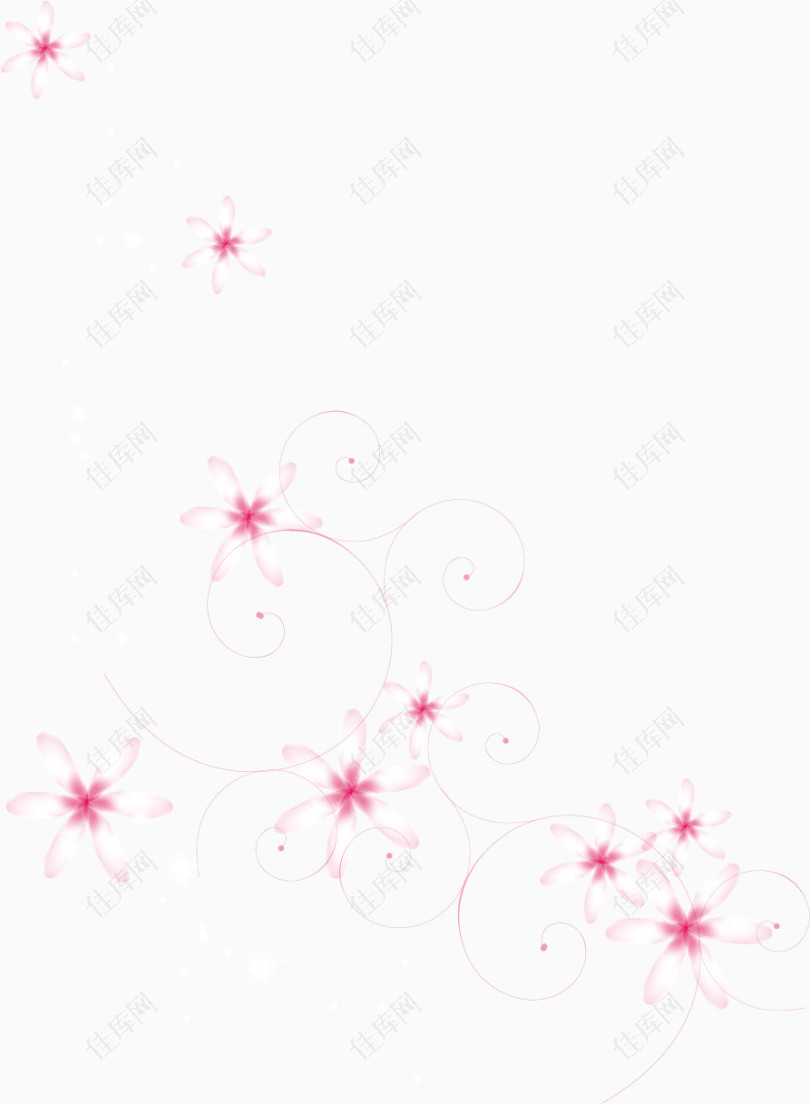 粉色漂亮法式花纹