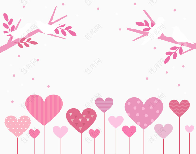 粉色爱心浪漫情人节素材