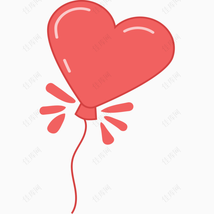 矢量粉色爱心气球情人节素材