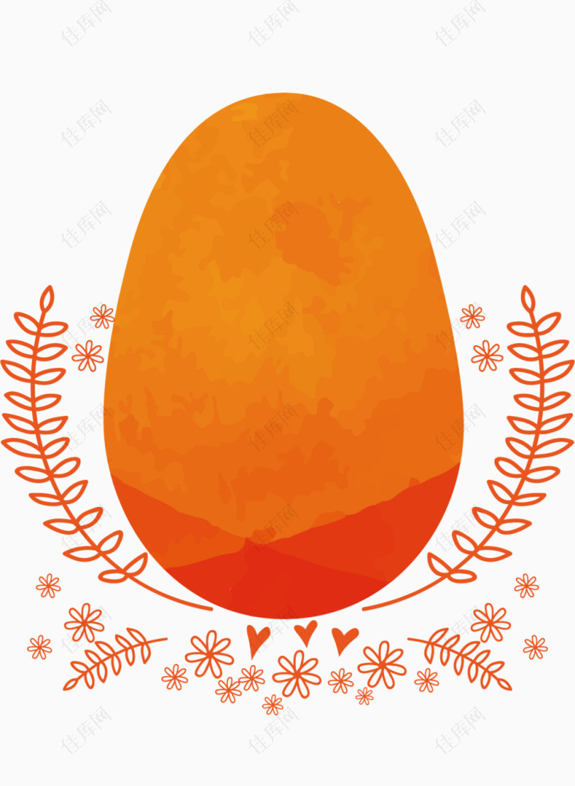 橙色彩蛋卡通手绘装饰元素