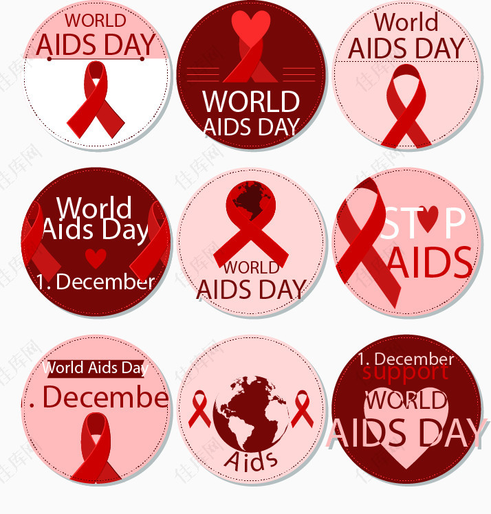一组艾滋病图标