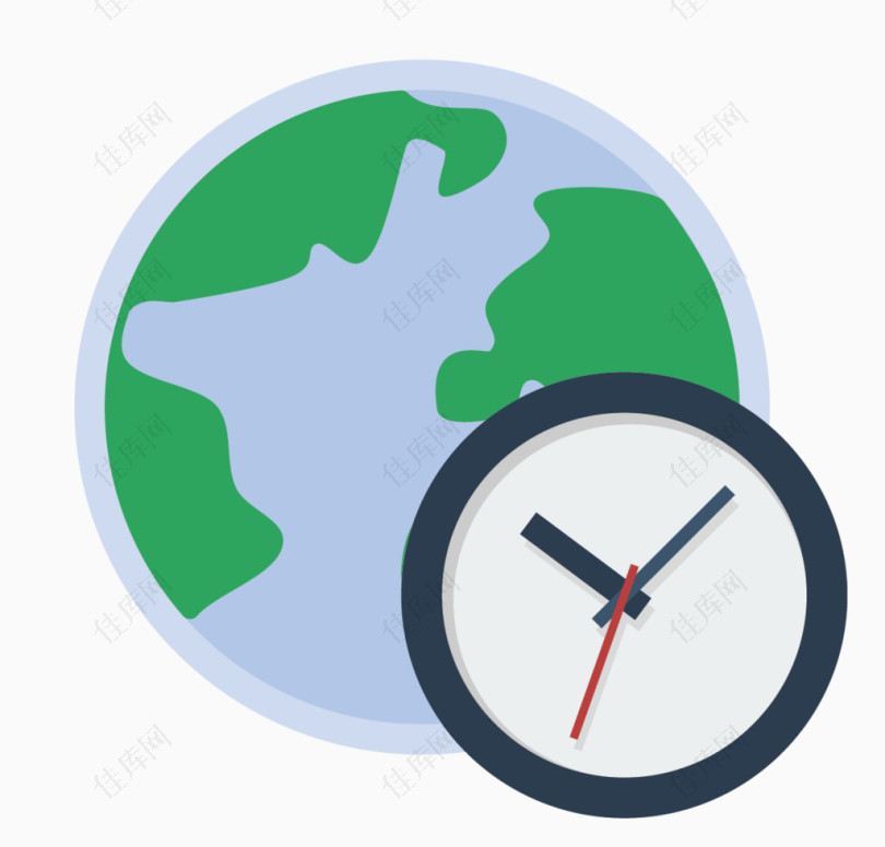 矢量地球钟表素材