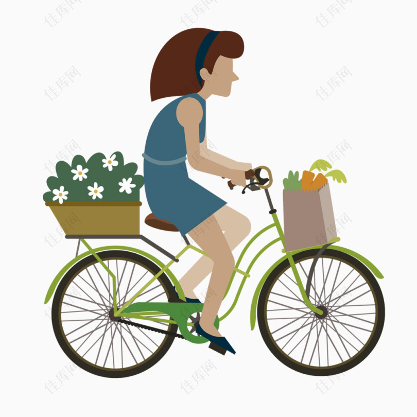 骑自行车逛街