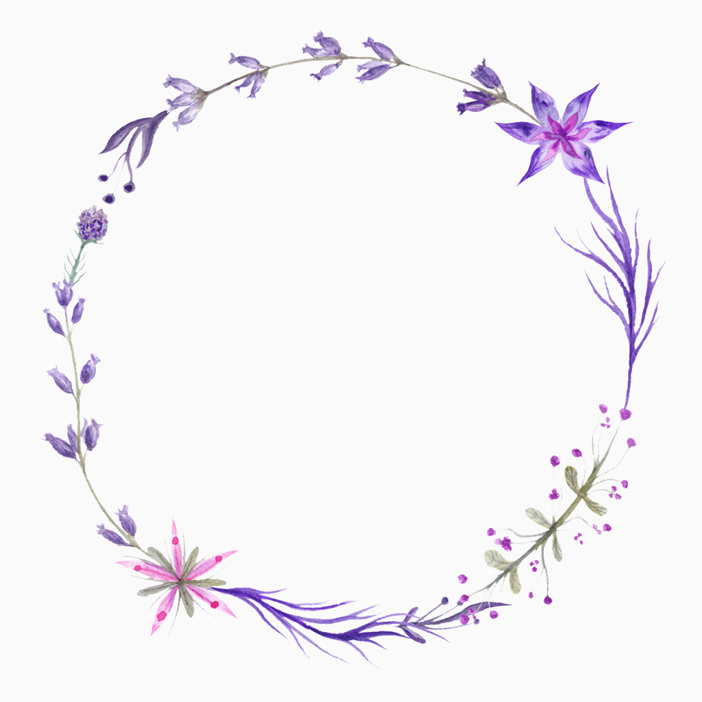 紫色花圈图片素材免费下载 装饰元素 1024像素 编号 Png格式 佳库网
