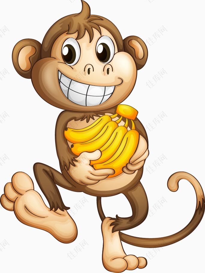 抱香蕉的小猴子