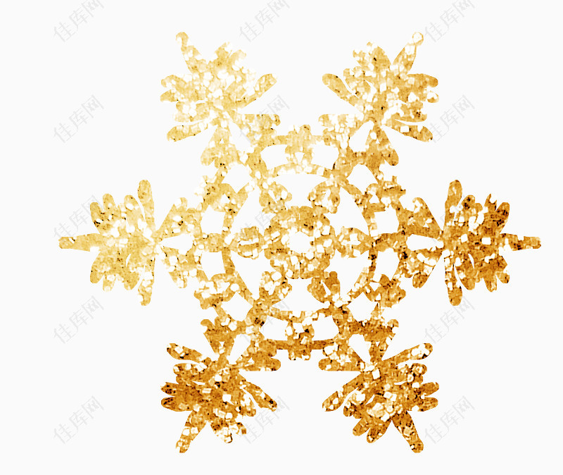 金色雪花装饰元素