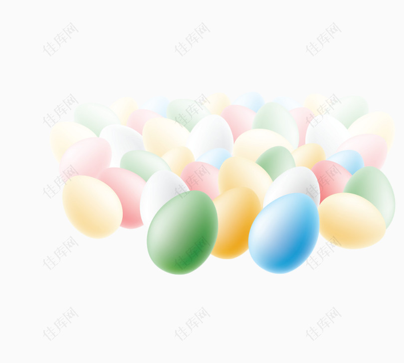 矢量彩色彩蛋堆积