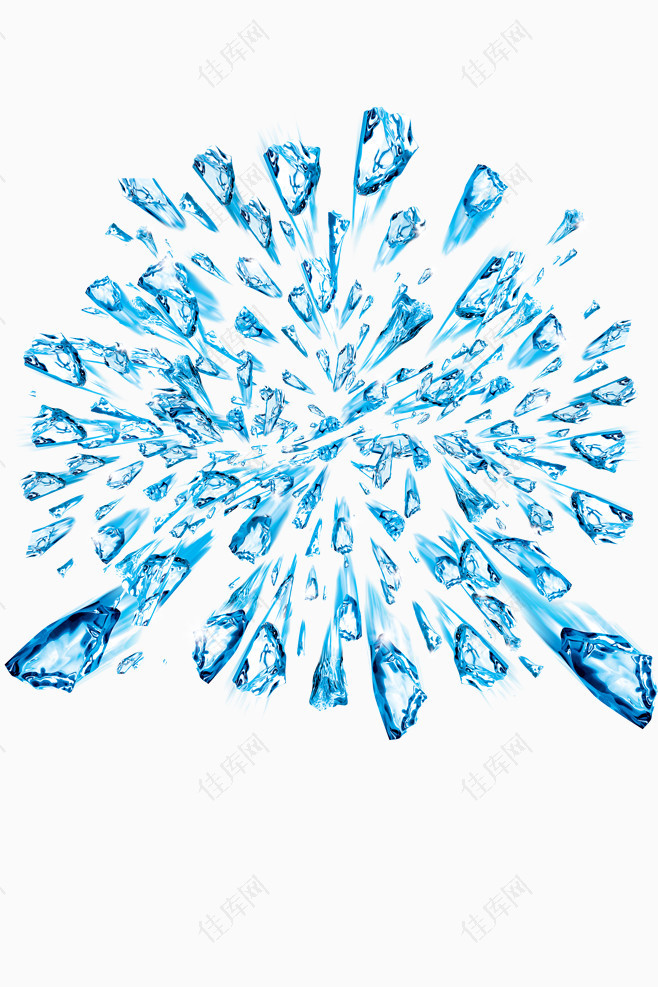 放射状钻石水晶蓝色水晶三角状水晶发光