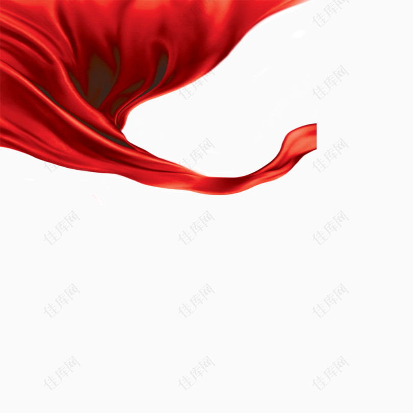 漂浮的红色丝绸飘带