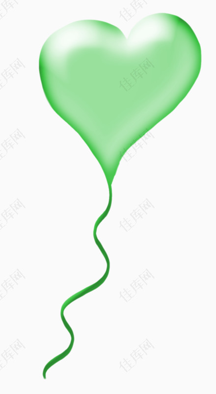 绿色爱心气球