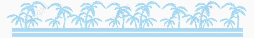 淡蓝色海岸椰林创意边框边条