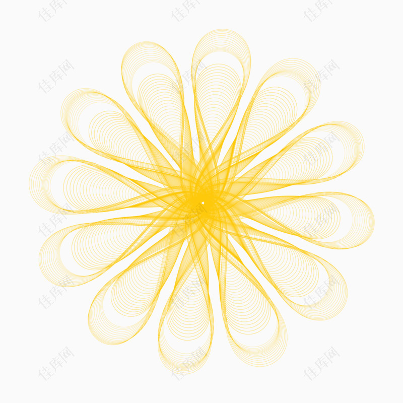 黄色科技感网状花朵
