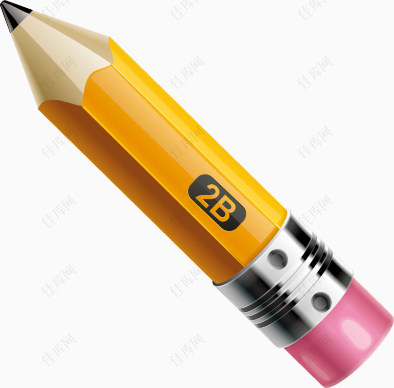 2B铅笔png矢量素材