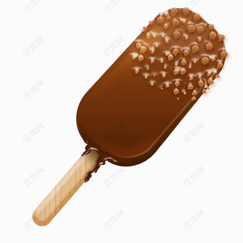 卡通巧克力冰棒雪糕夏季素材