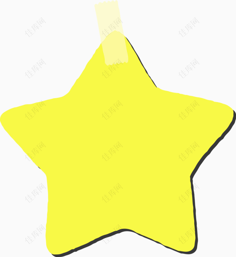 矢量黄色五角星便条纸