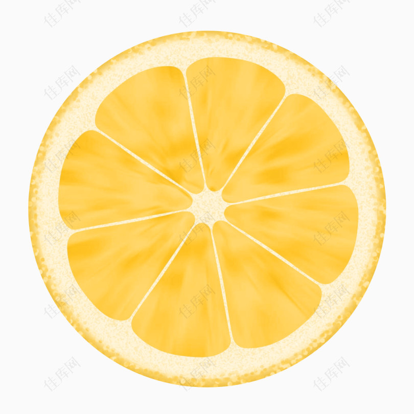 橙色切开手绘橘子