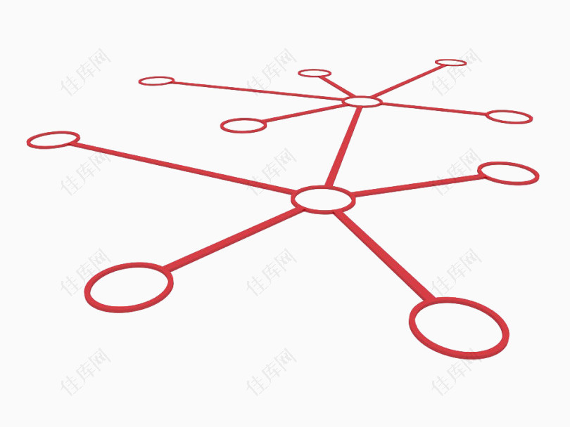 红色结构网状图