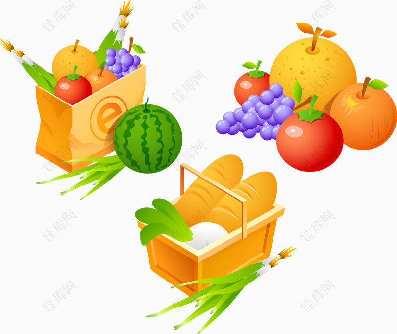 矢量蔬菜水果卡通素材