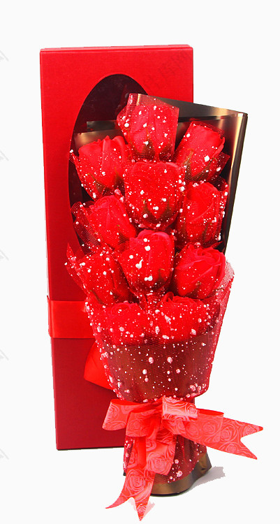 红色玫瑰花礼盒礼物包装