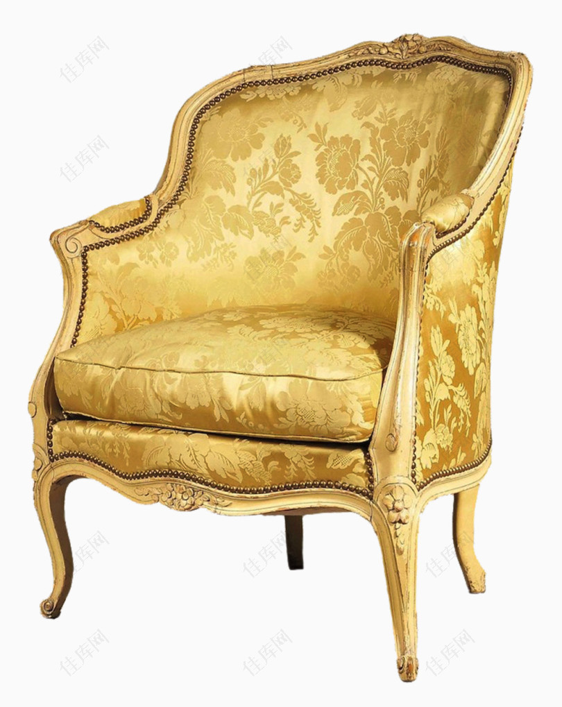 金色花纹椅子