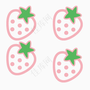 粉色卡通童趣草莓装饰