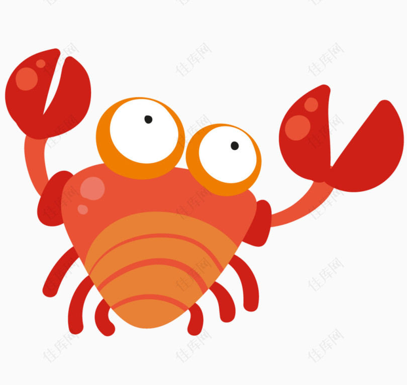 卡通手绘螃蟹png