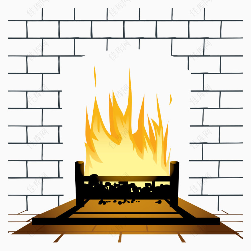 壁炉取暖素材图