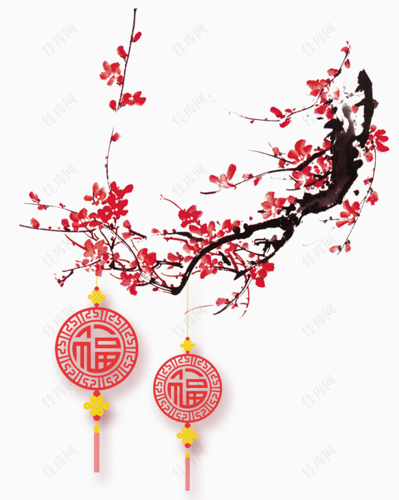 新年中国结梅花装饰