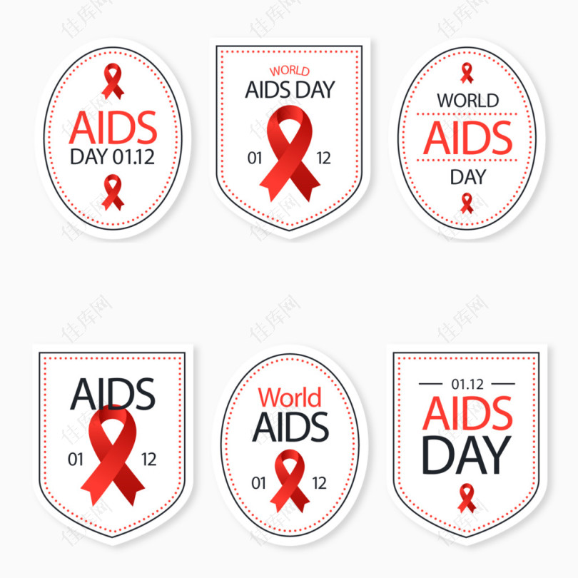 世界艾滋病日矢量图