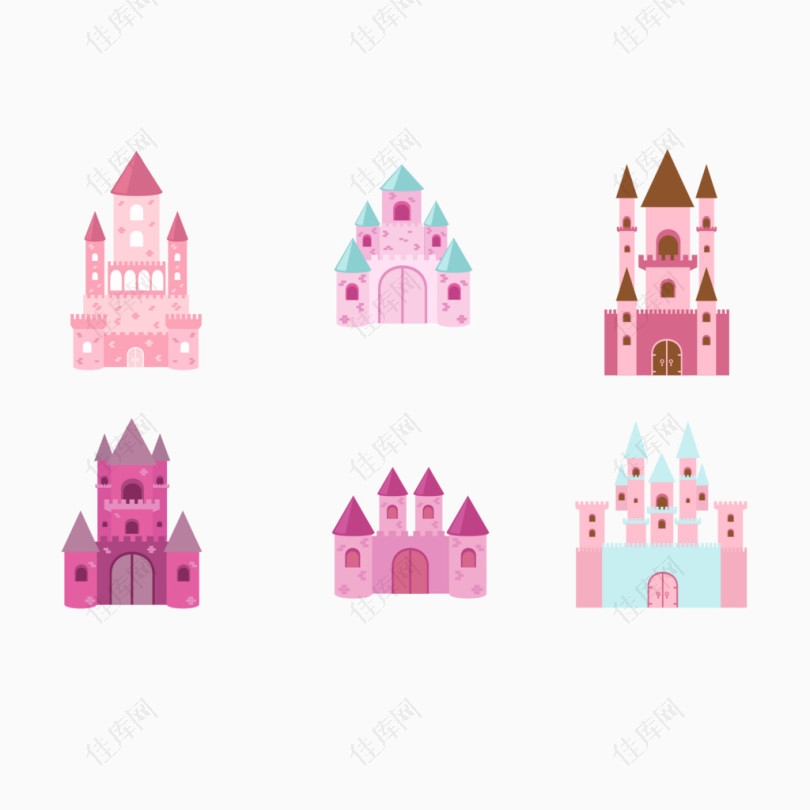 手绘粉色城堡