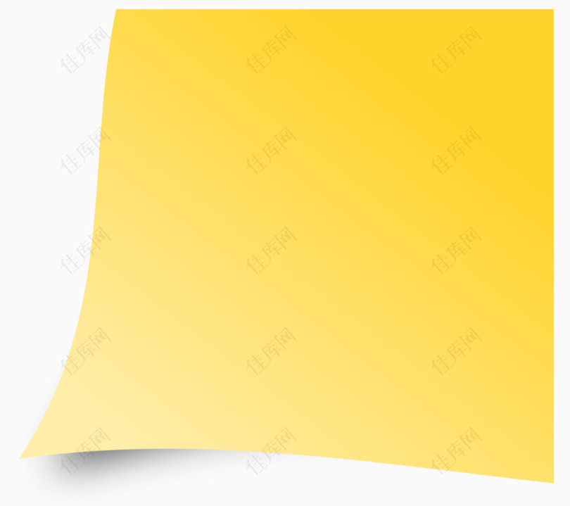 亮黄色折角便签纸