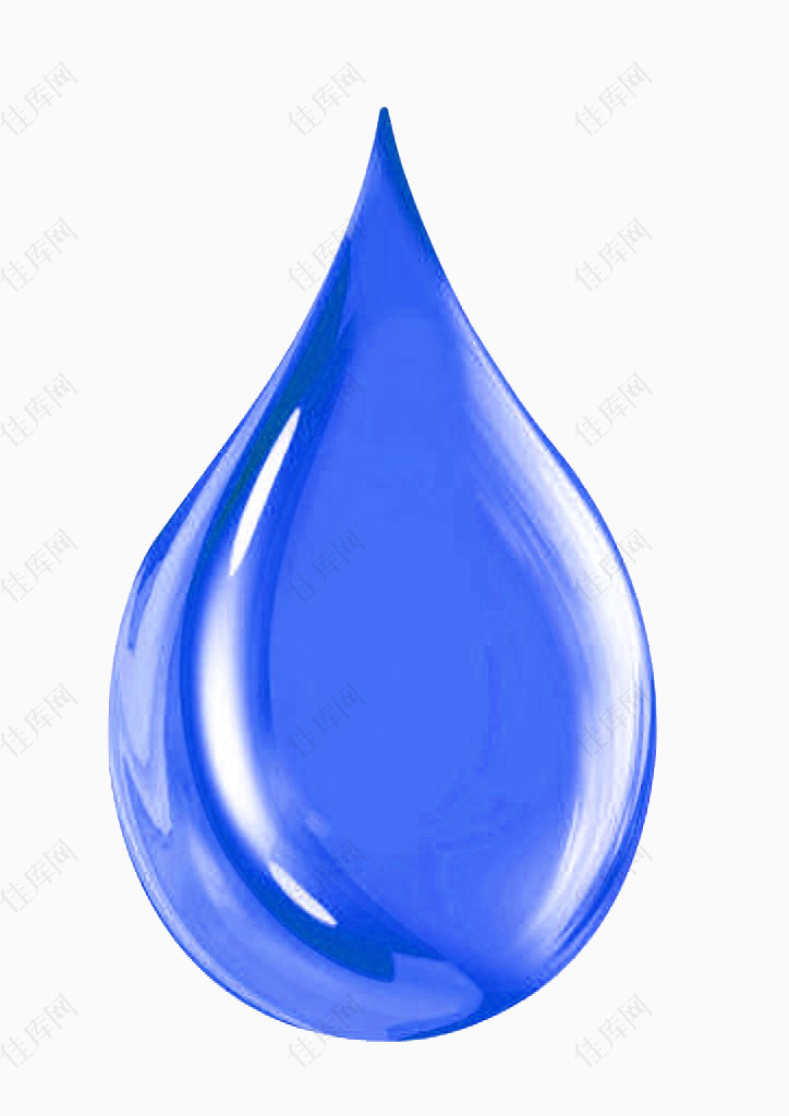 蓝色清新水滴效果元素
