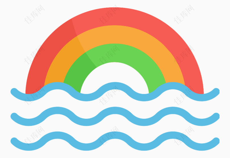 水面彩虹图标