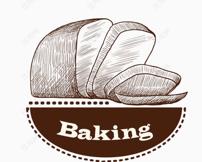 手绘面包店logo