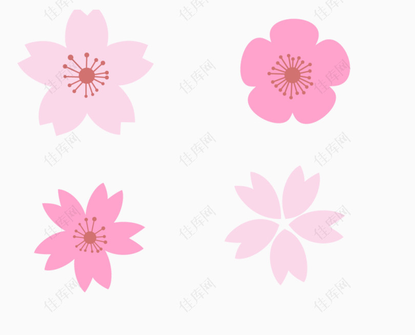 粉色清新花瓣花朵花卉元素