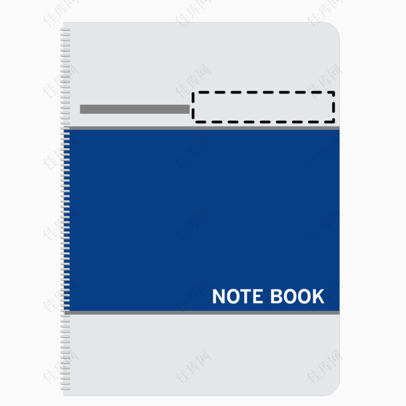 矢量蓝色空白文件笔记本