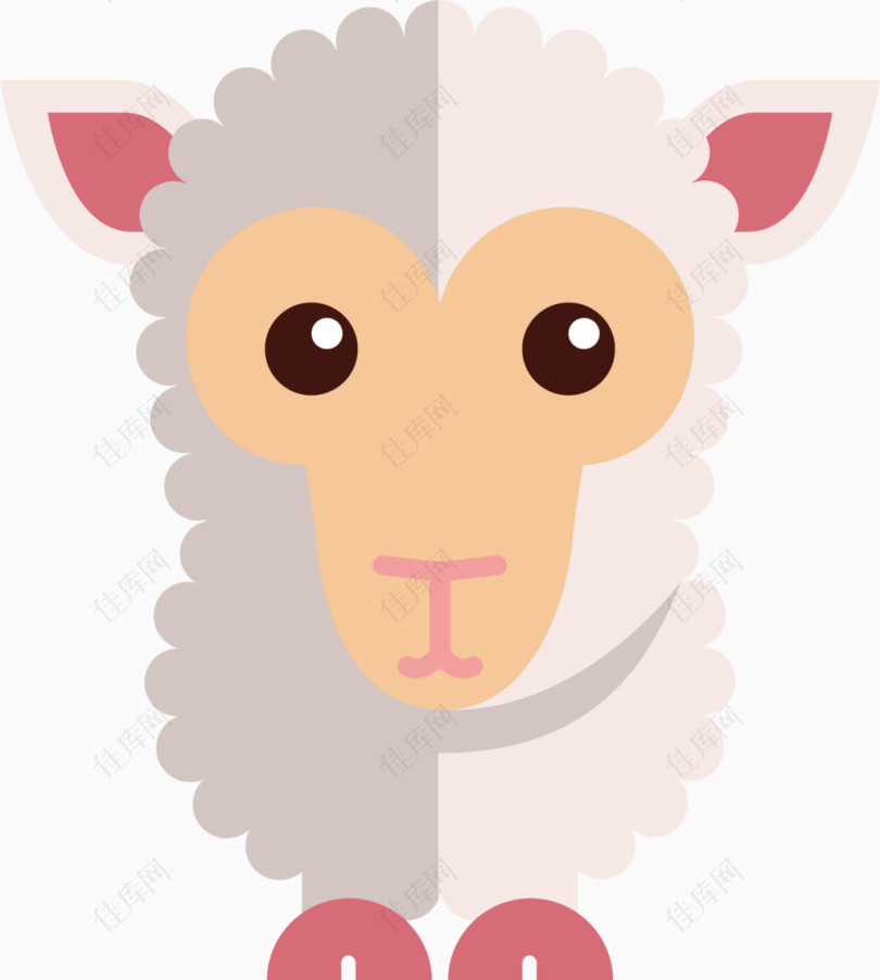 扁平动物绵羊图案