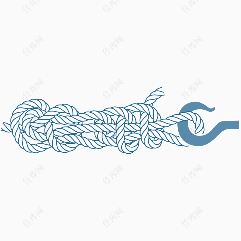 粗线绳子卡通挂钩绳结装饰