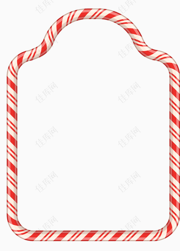 圣诞红白条纹边框